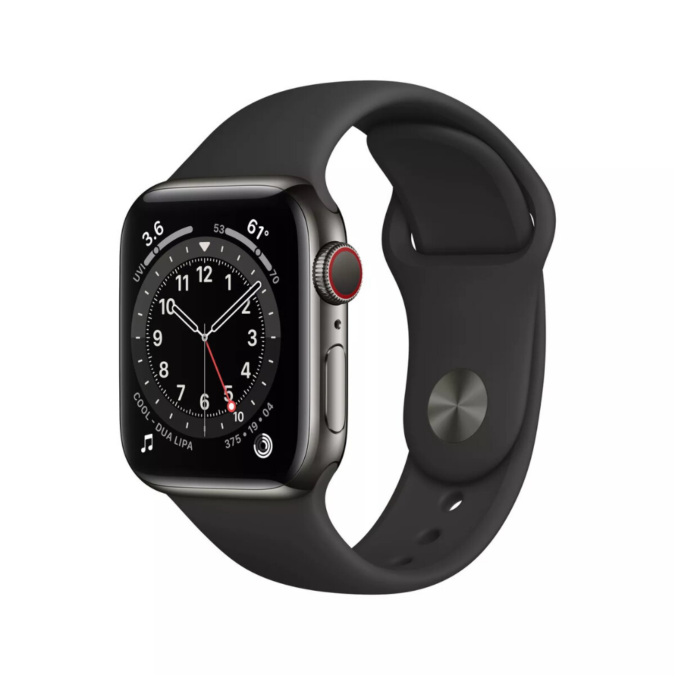 Smartwatch Apple Watch Series 6 40 mm OLED 324 x 394 Touchscreen 4G Graphit Wi-Fi GPS