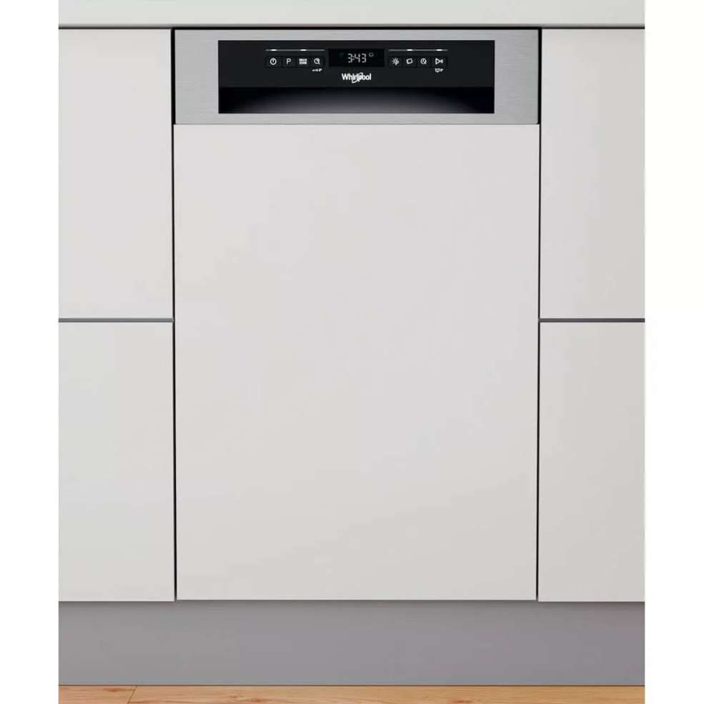 Semi-built-in dishwasher WHIRLPOOL WSBO 3O34 PF X — slim 445 mm