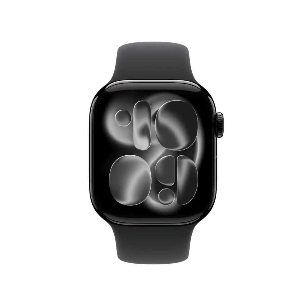 Smartwatch Apple Watch Series 11 GPS 42 mm, gitzwart, aluminium behuizing, zwarte sportband (M/L)