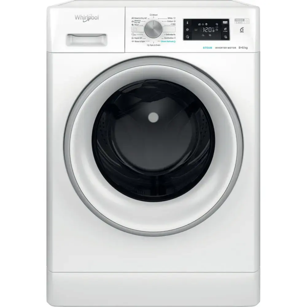 Washer Dryer WHIRLPOOL FFWDB 864489 SV EE front-load 6 kg 1400 RPM white