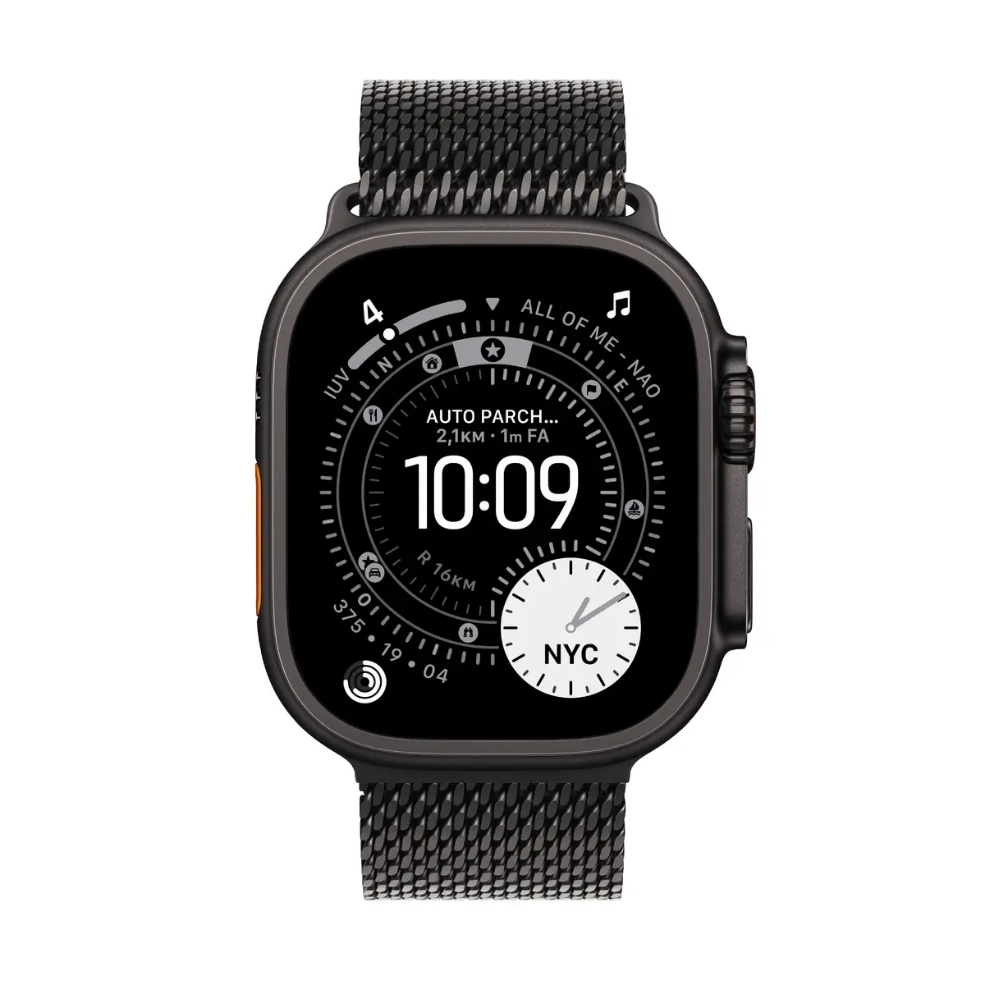 Smartwatch Apple Watch Ultra 3 GPS + Cellular 49mm Black Titanium Case with Black Titanium Milanese Loop - Large