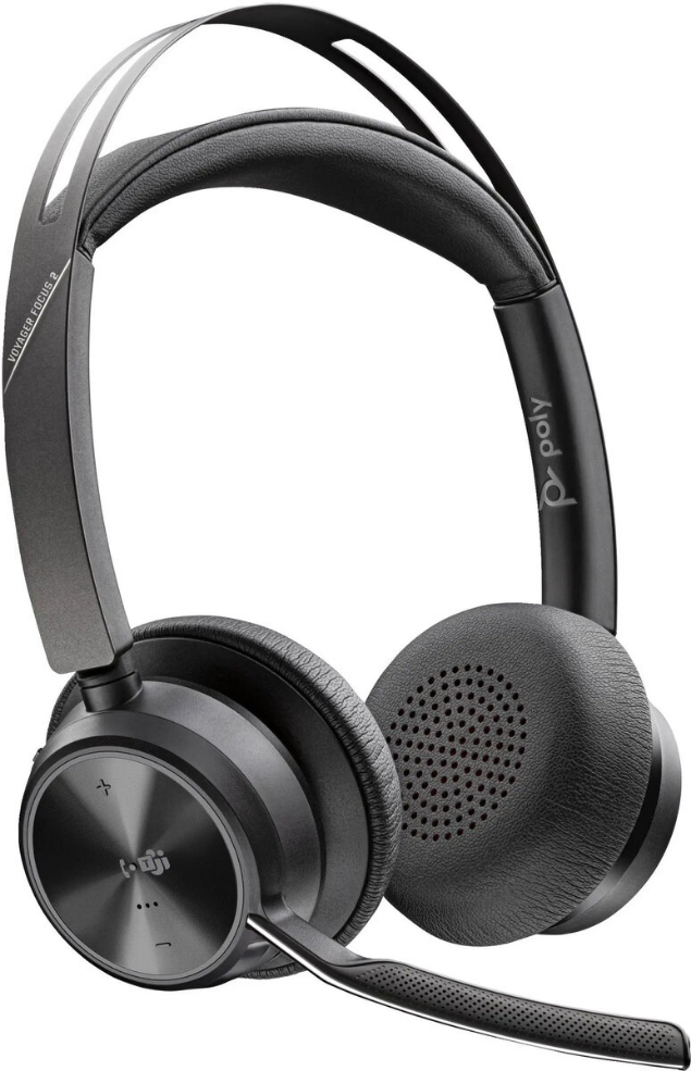 Wireless Headset HP POLY Voyager Focus 2 with active noise cancellation and USB-C dongle