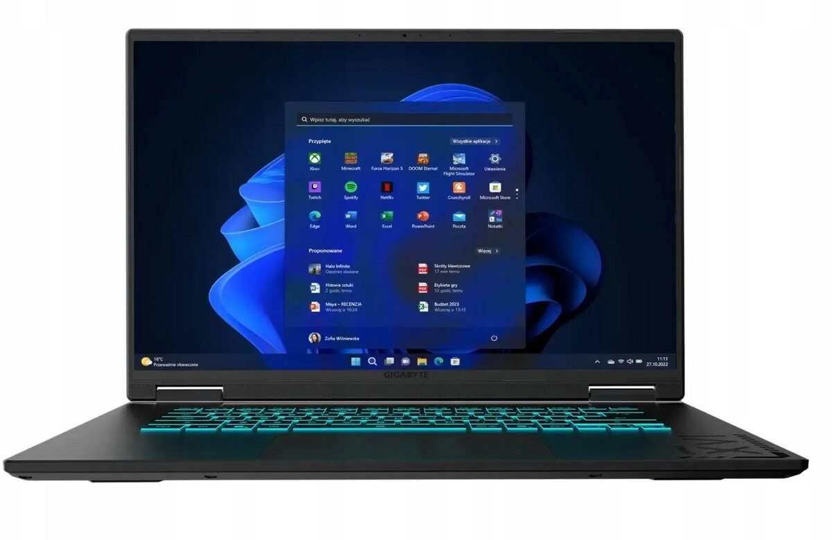 Laptop GIGABYTE GAMING A16 PRO — 16" QHD+ 165Hz