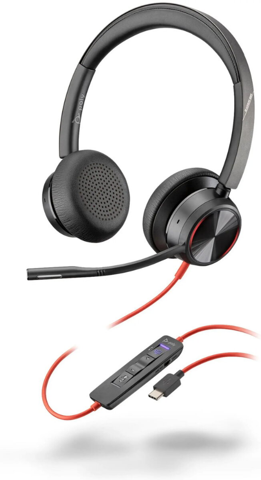 Wired USB-C Stereo Headset HP Poly Blackwire 8225‑M